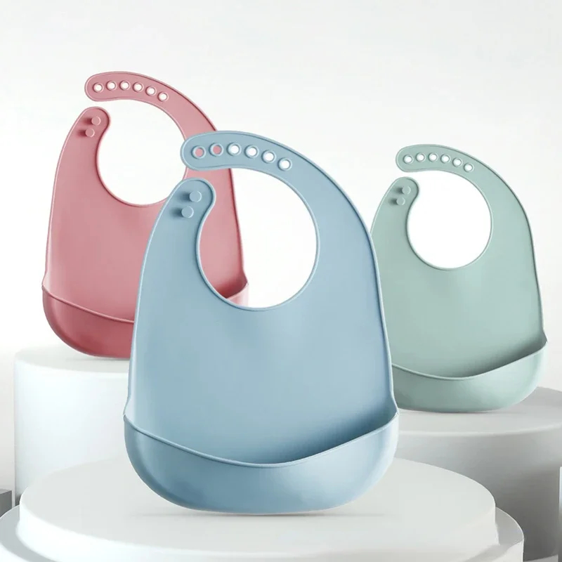 1-3pcs Baby Bib Adjustable Wat - Waterproof Baby Bibs Silicone ulasan dan harga