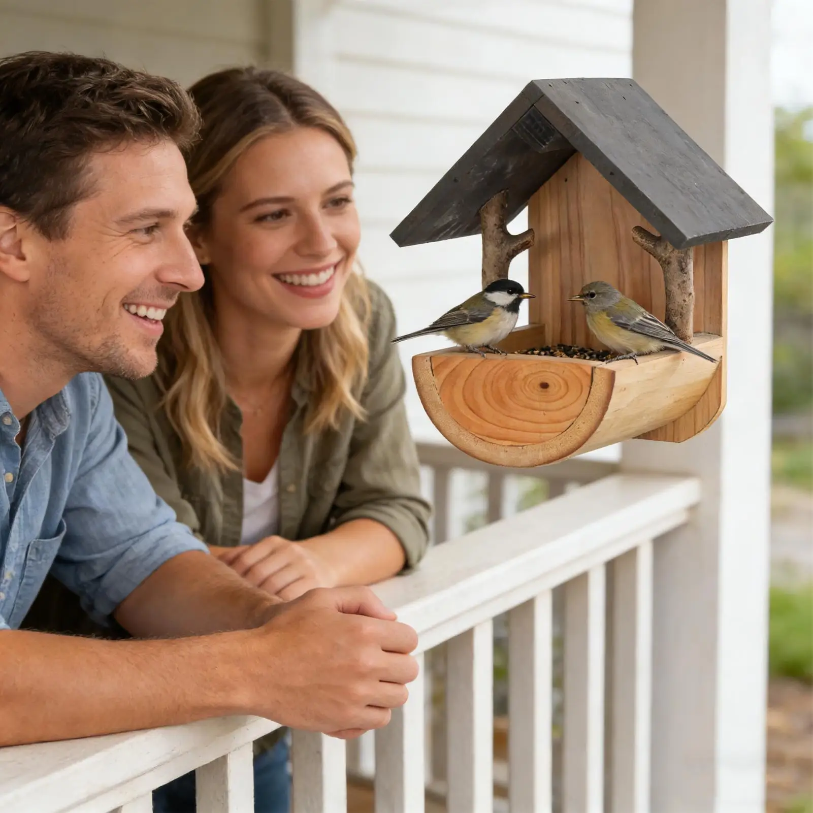 Wall Mount Wooden bird feeder  - Feeding ulasan dan harga