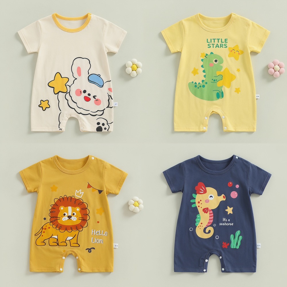 Summer  Printed Newborn Baby C - Baby Summer Linen Sleeveless Jumpsuit ulasan dan harga