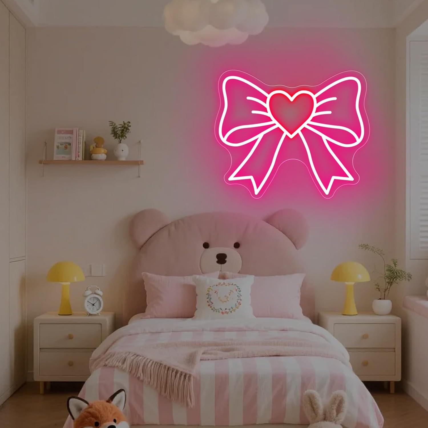 Bow Neon Signs USB Dimmable LE - Nursery ulasan dan harga