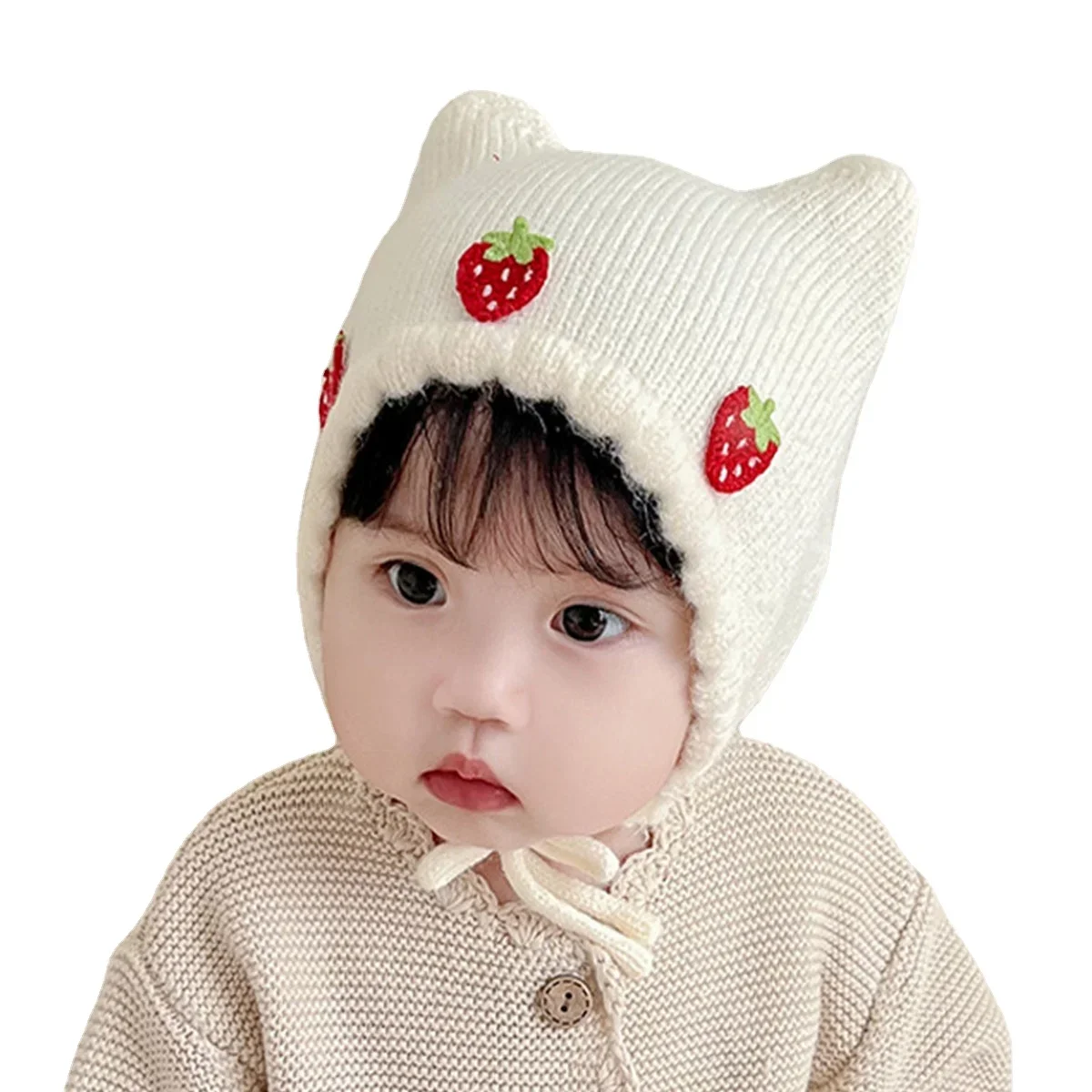New Autumn Winter Baby Girl Ha - Infant Beanie Hat With Ears ulasan dan harga